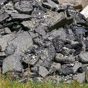 pile of broken asphalt