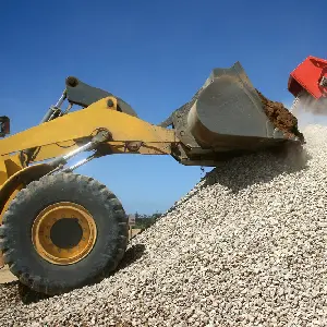 tractor hauling gravel